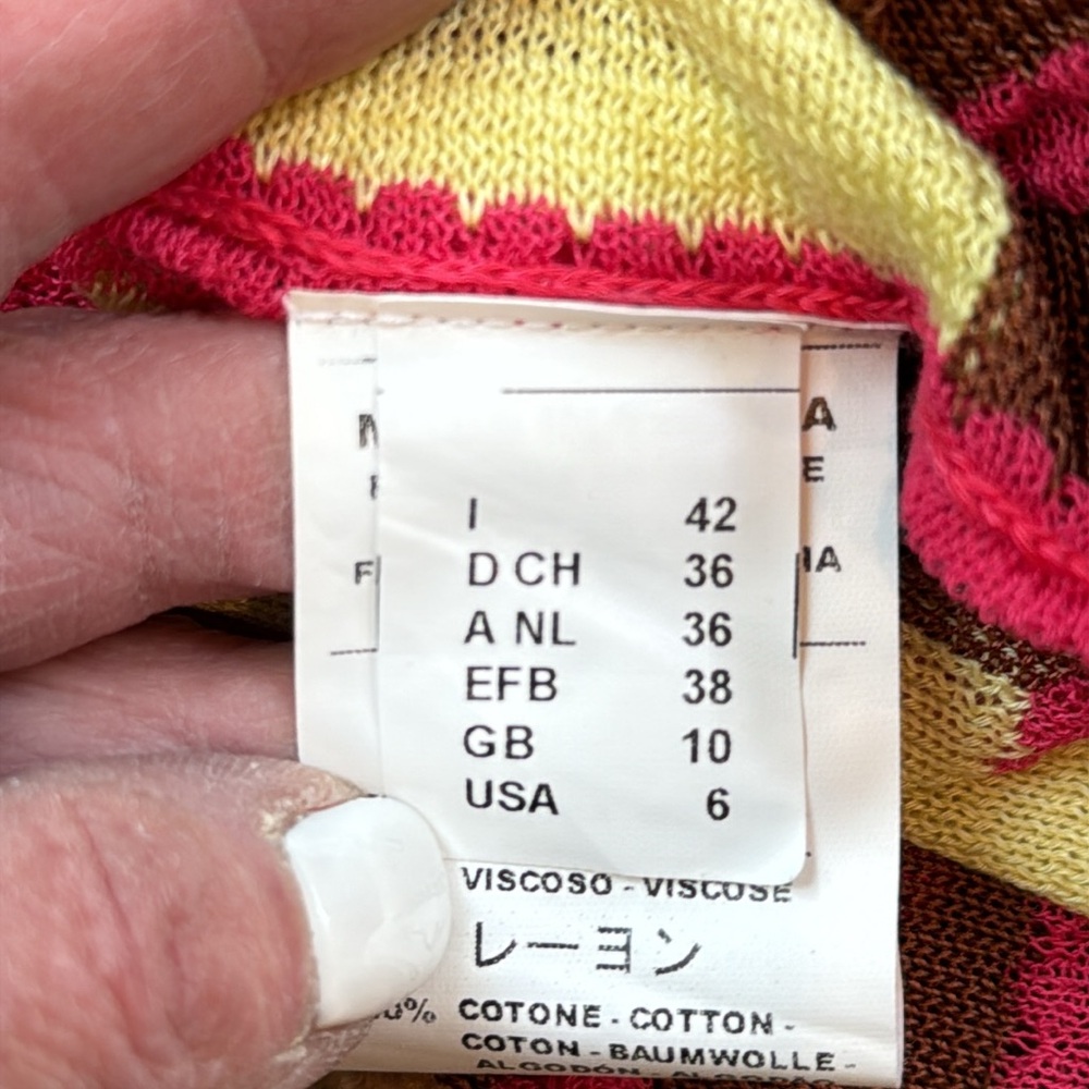 M Missoni Pink, Yellow & Brown Striped Knit Dress - Picture 5 of 6